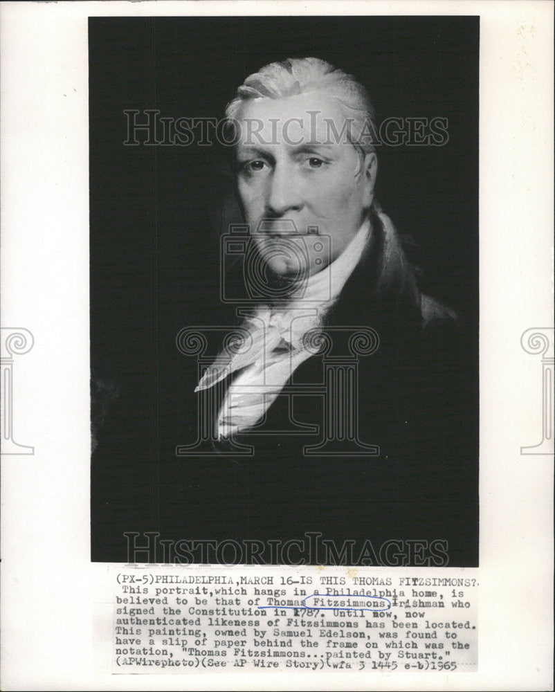 1965 Press Photo Thomas Fitzsimmons Irishman Painting - Historic Images