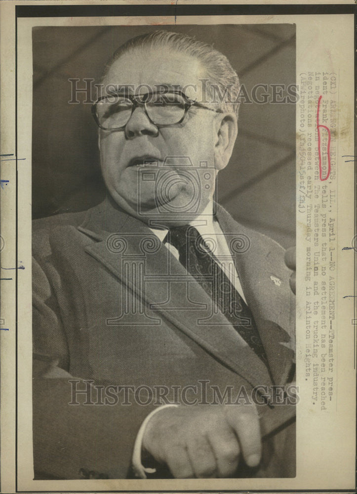 1976 Press Photo Teamsters President Frank Fitzsimmons - Historic Images