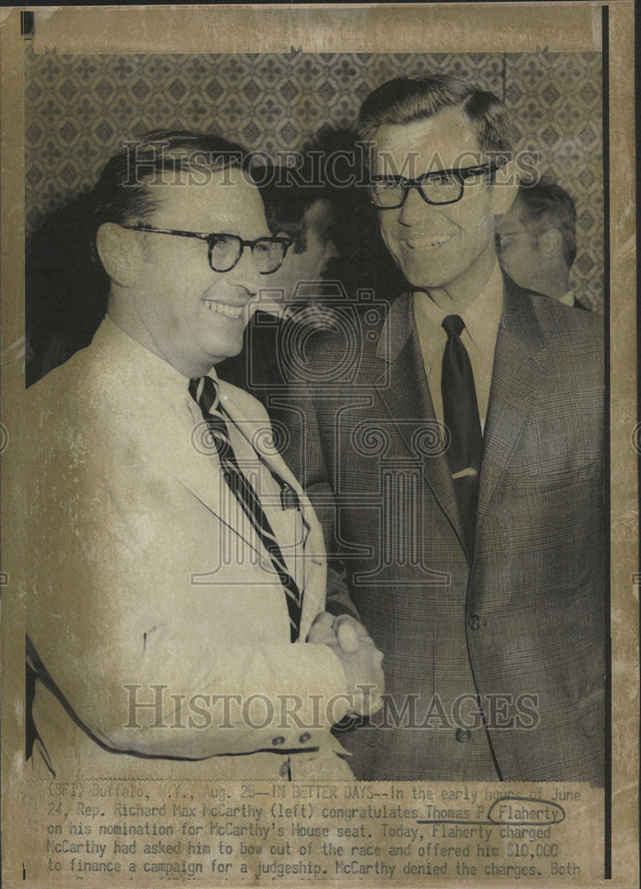 1970 Press Photo Thomas P Flaherty McCarthy&#39;s House Seat Nomination - Historic Images