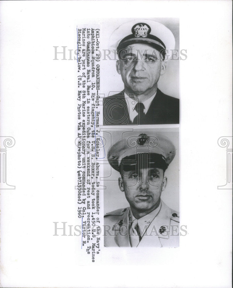 1960 Press Photo Capt Herman J Kossler Navy Amphibious Squadron Commander - Historic Images