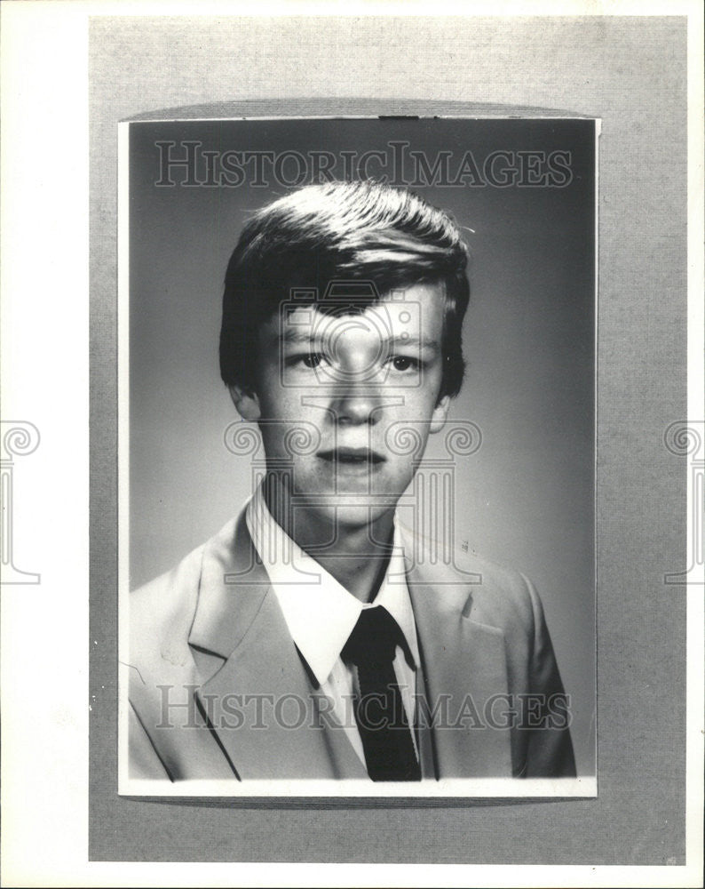 1987 Press Photo Kevin J. Koschik, Teen Suicide Victim, Palos Hills - Historic Images