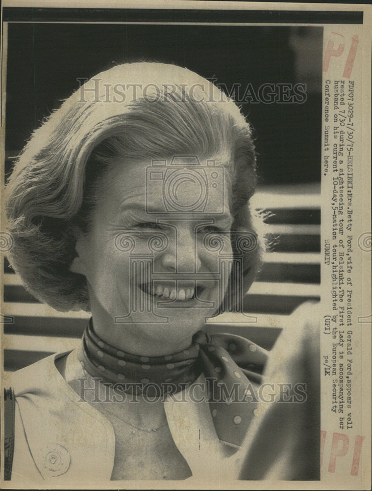 1975 Press Photo American First Lady Betty Ford - Historic Images