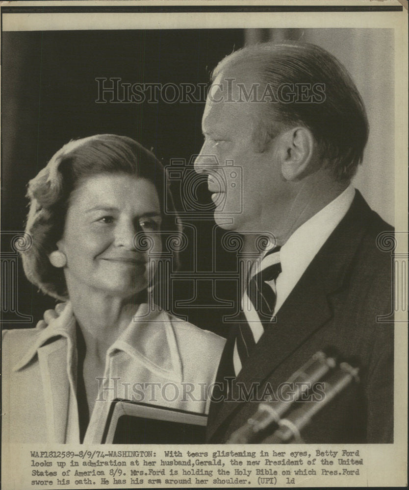 1974 Press Photo President Gerald Ford First Lady Betty - Historic Images