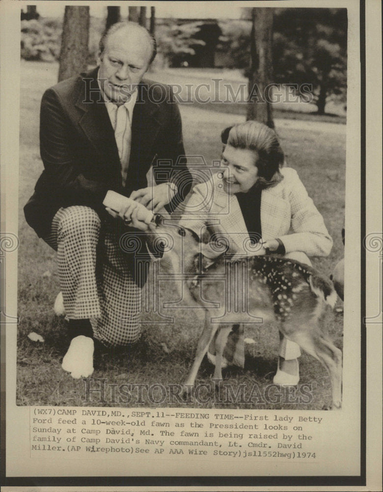 1974 Press Photo President Gerald Ford First Lady Betty - Historic Images