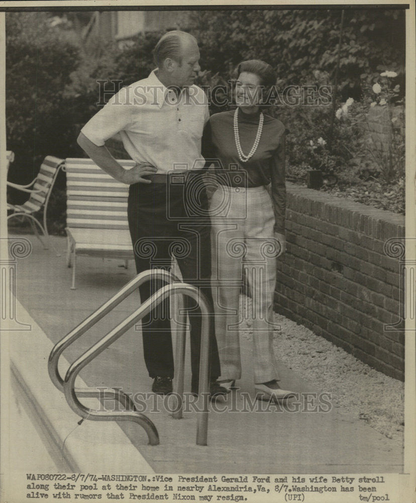 1974 Press Photo Vice President Gerald Ford Betty - Historic Images