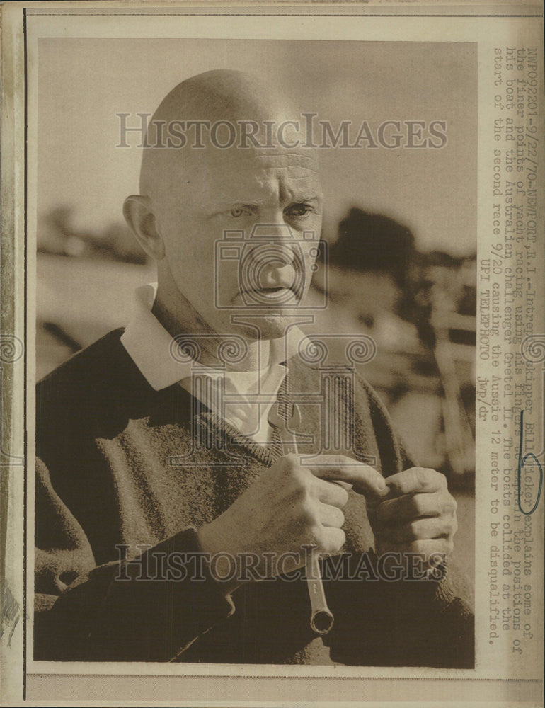 1970 Press Photo Bill Ficker Intrepid Skipper Yacht Boat Racer - Historic Images