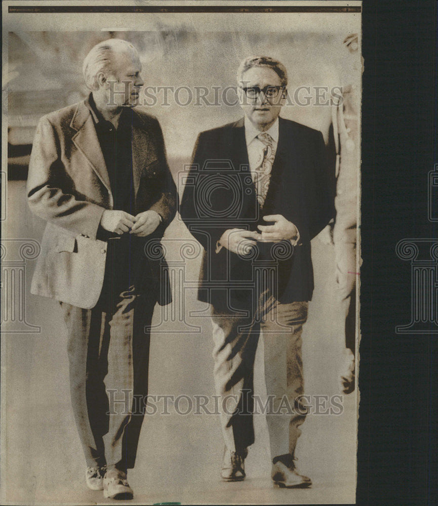 1974 Press Photo President Gerald Ford with Sec. of State Henry Kissinger - Historic Images