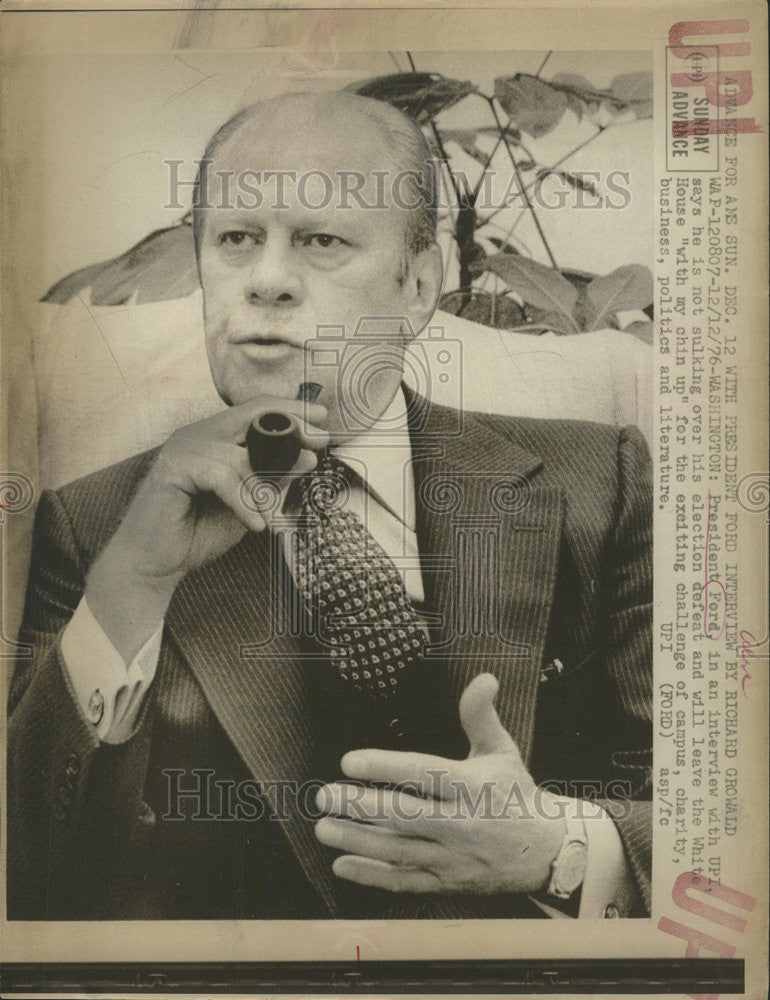 1976 Press Photo President Ford Interview With UPI - Historic Images