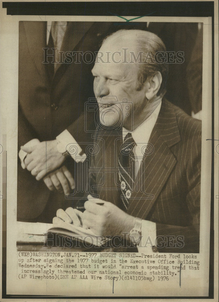 1977 Press Photo President Gerald Ford American Republican Politician - Historic Images