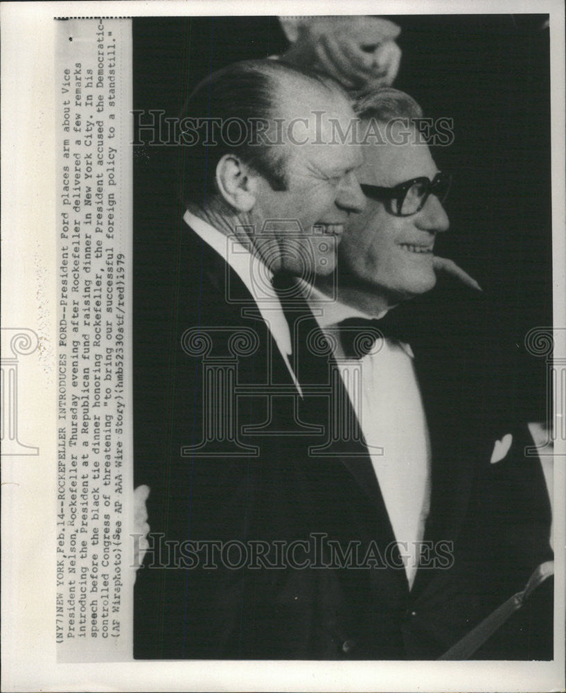 1975 Press Photo President Gerald Ford and Vice President Nelson Rockefeller - Historic Images