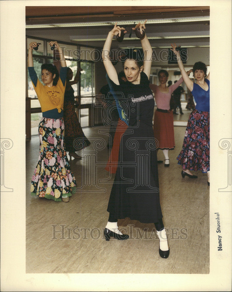 1990 Press Photo Libby Komaiko, Spanish Dancer and Teacher - Historic Images