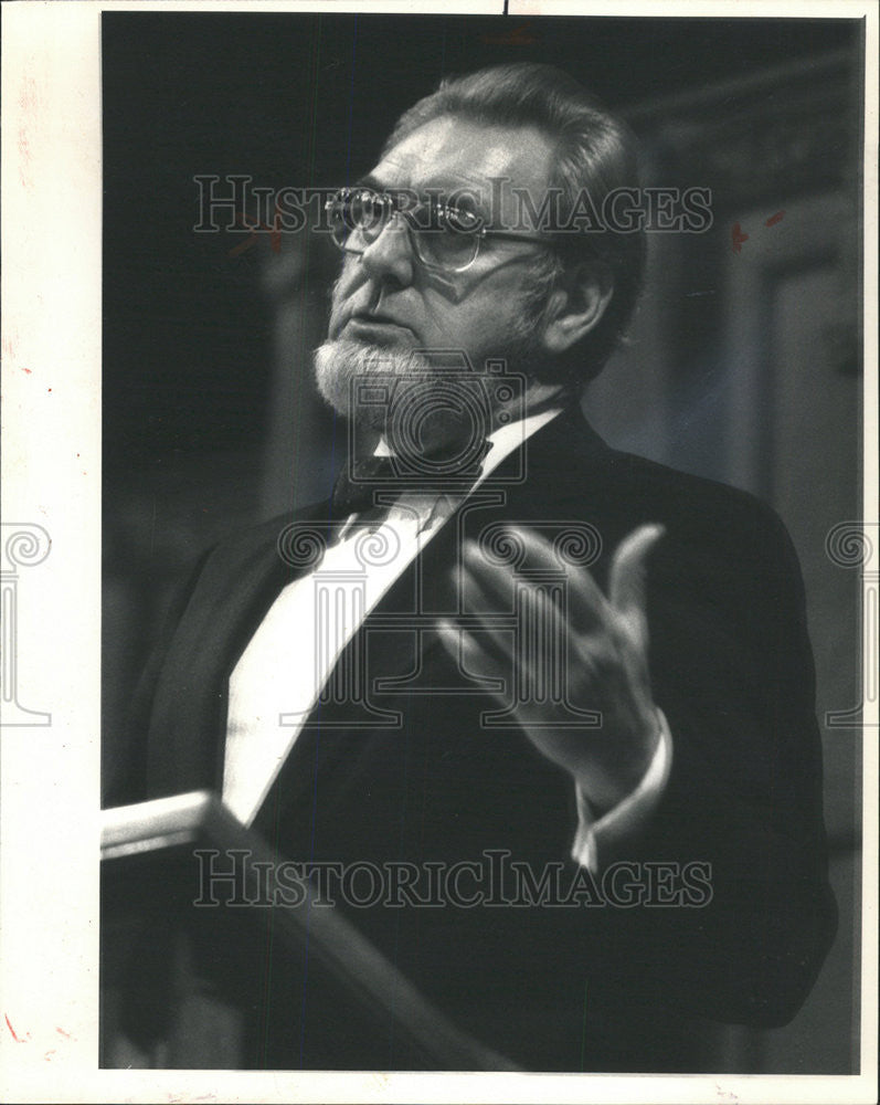 1987 Press Photo Everet Koop Surgeon General of  USC giving a lecture on AIDS - Historic Images