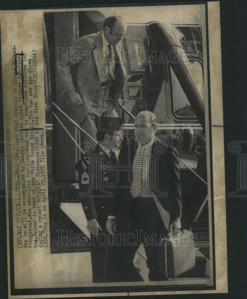 1975 Press Photo Richard Keiser Secret Service Agent President Gerald Ford - Historic Images