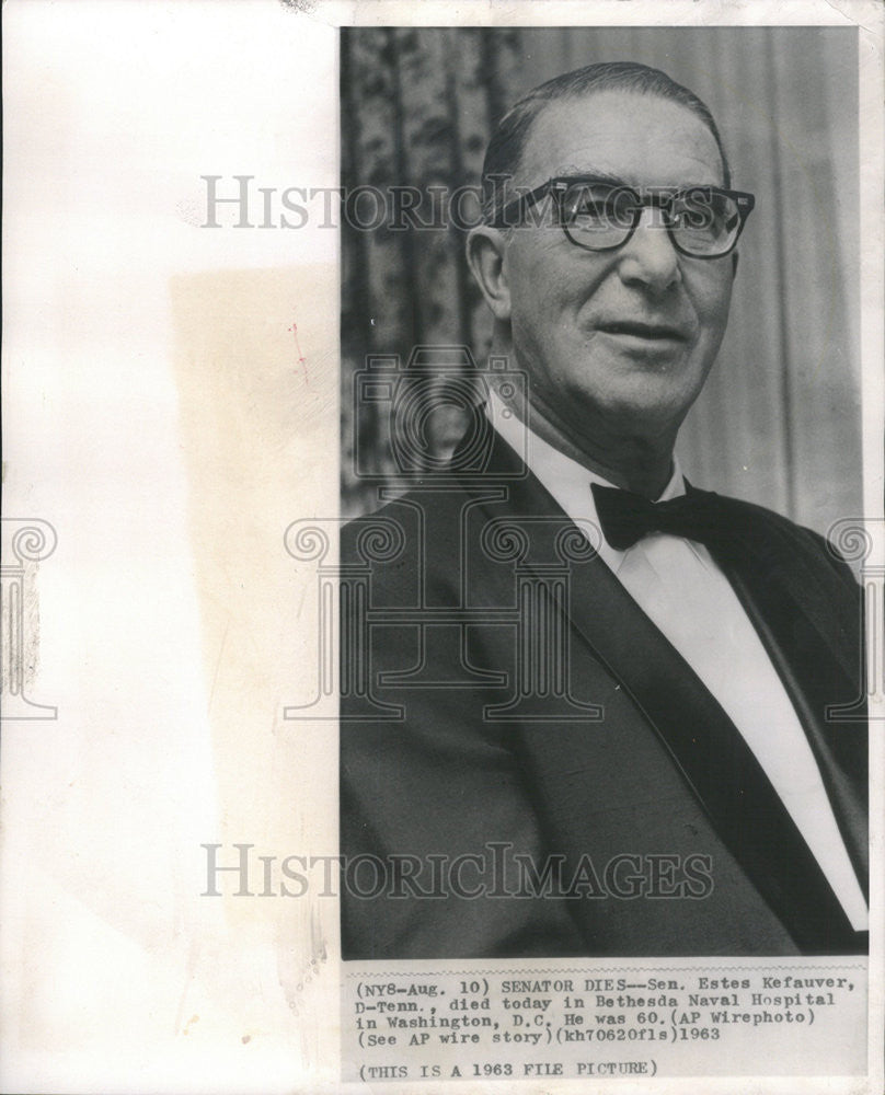 1963 Press Photo Senator Estes Kefauver - Historic Images