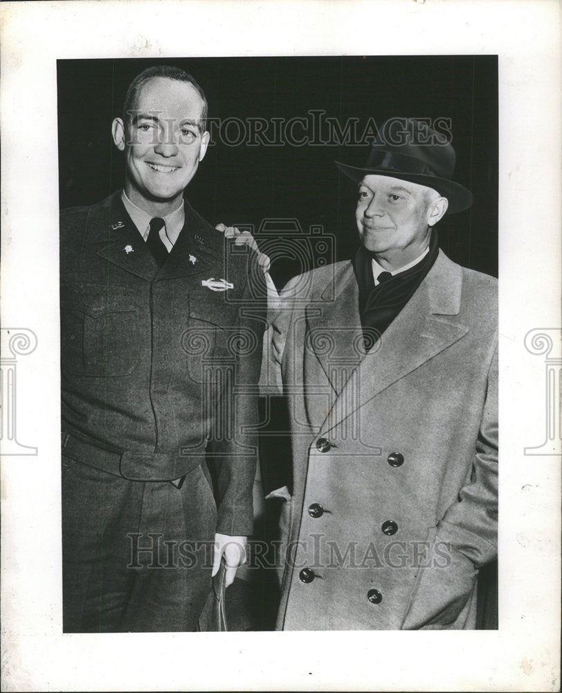 1957 Press Photo President Eisenhower and his son John - Historic Images