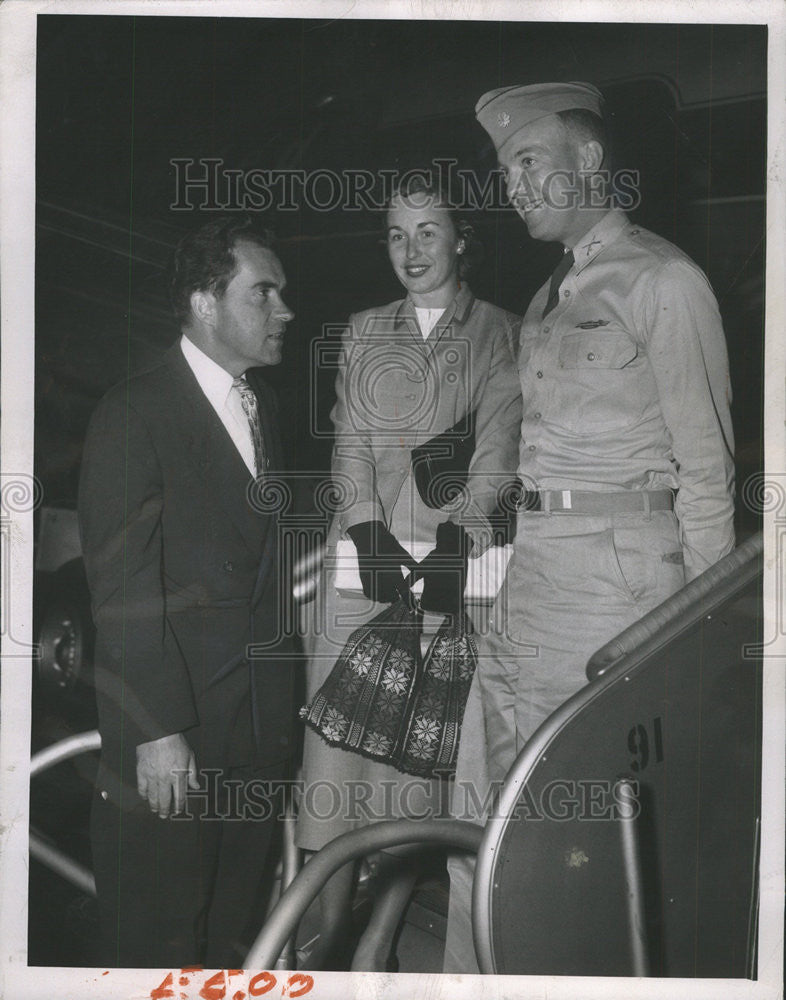 1953 Press Photo Maj. John Eisenhower son of President Eisenhower with his wife - Historic Images