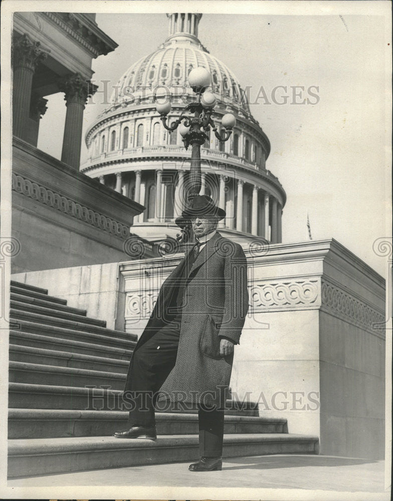 1931 Press Photo Gen. Jacob Coxey on the step of the Capitol in Washington D.C. - Historic Images