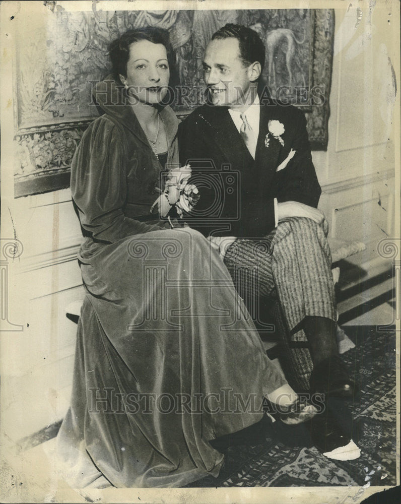 1932 Press Photo Mrs. Celeste McVoy Holden &amp; Walter J. Kohler Jr Married - Historic Images