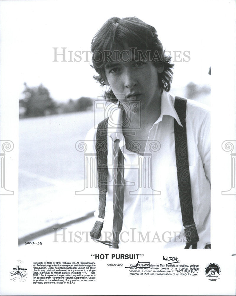 1987 Press Photo John Cusack Stars In HOT PURSUIT - Historic Images