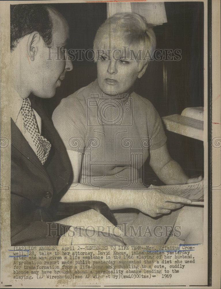 1969 Press Photo Sentenced to Life Mrs. Kristina Cromwell - Historic Images