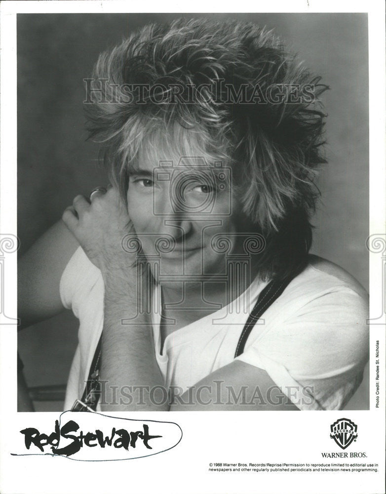 1988 Press Photo Roderick David &quot;Rod&quot; Stewart British Singer-Songwriter Musician - Historic Images