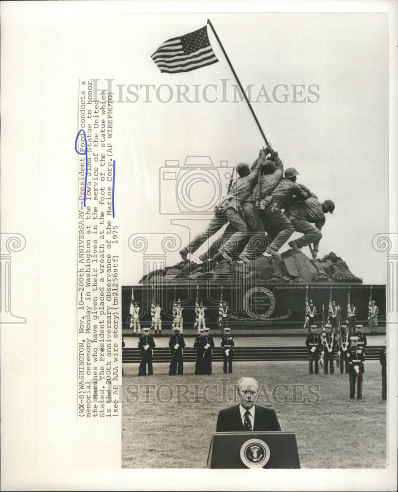 1975 Press Photo President Ford Conduct Memorial Ceremony Monday Washington - Historic Images