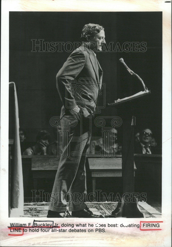 1990 Press Photo William Buckley Firing Line star debates PBS - Historic Images