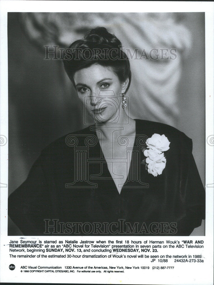 1988 Press Photo Jane Seymour in &quot;War and Remembrance.&quot; - Historic Images