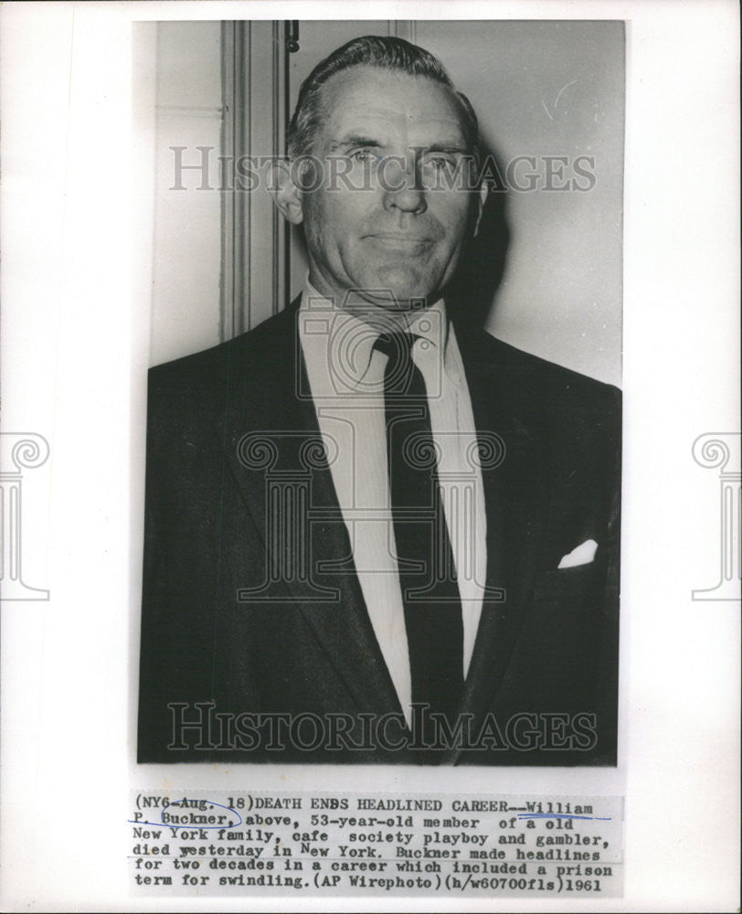 1961 Press Photo William P. Buckner - Historic Images