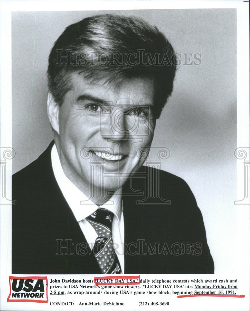 1991 Press Photo John Davidson TV Host - Historic Images