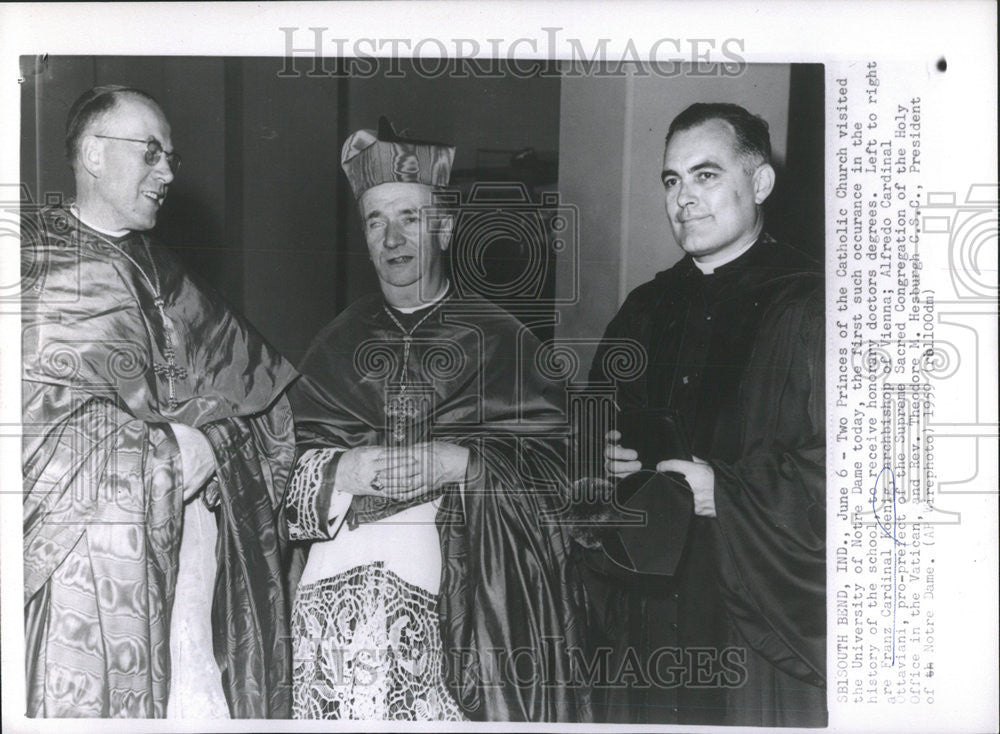 1959 Press Photo Catholic Church Notre dame Supreme Alfredo Cardinal Office - Historic Images