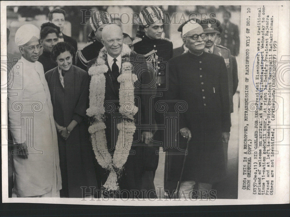 1959 Press Photo Dwight David Ike Eisenhower Rajendra Prasad - Historic Images