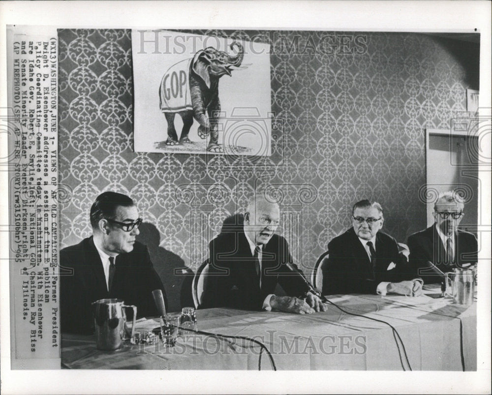 1965 Press Photo Former President Dwight D. Eisenhowe R Pubican Policy - Historic Images