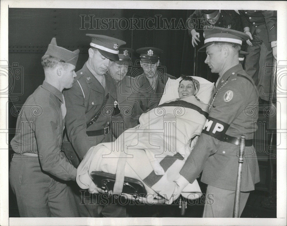 1945 Press Photo Mrs Dwight Eisenhower Recover Attack Pneumonia Suffer Iowa - Historic Images