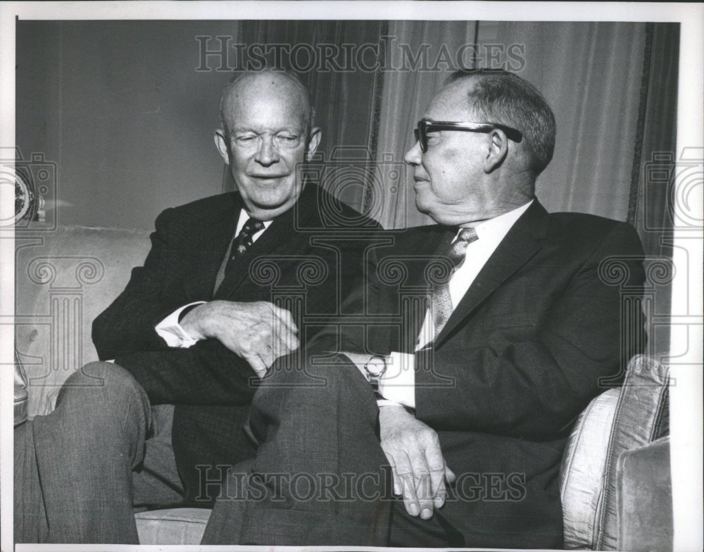 1960 Press Photo Dwight D. Eisenhower GOP President - Historic Images