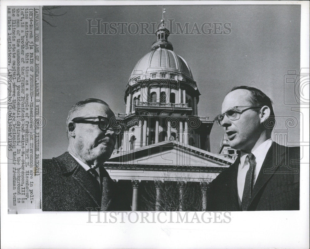 1965 Press Photo Earl D Eisenhower Stevenson Politician - Historic Images