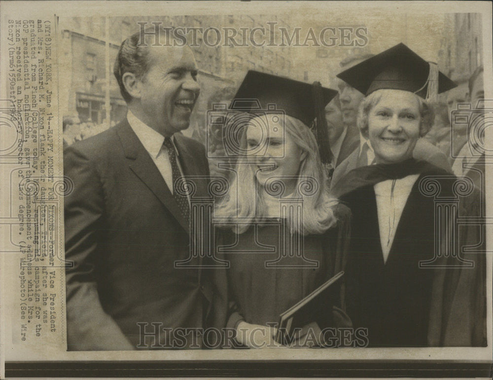 1968 Press Photo Vice President and Mrs. Richard M. Nixon Daughter Tricia - Historic Images