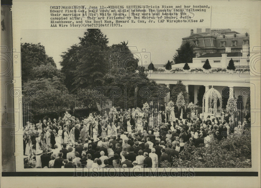 1971 Press Photo Tricia Nixon American President Richard Nixon Daughter Wedding - Historic Images