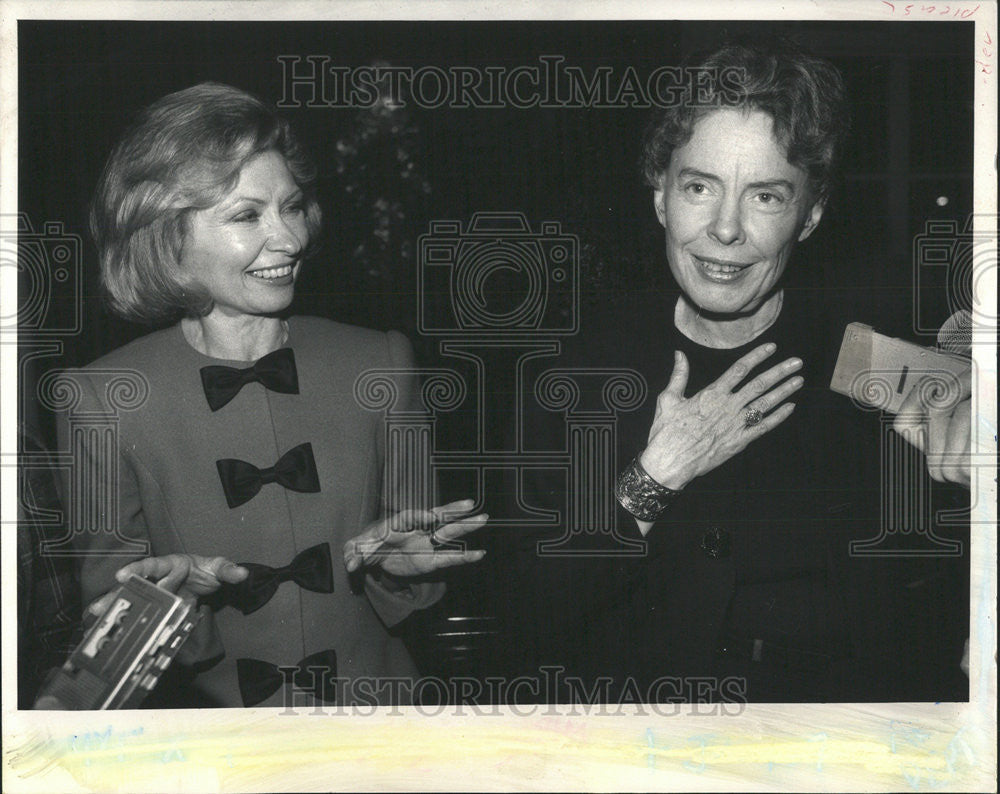 1986 Press Photo Former UN Ambassador Jeane Kirkpatrick and Judy Koehler - Historic Images