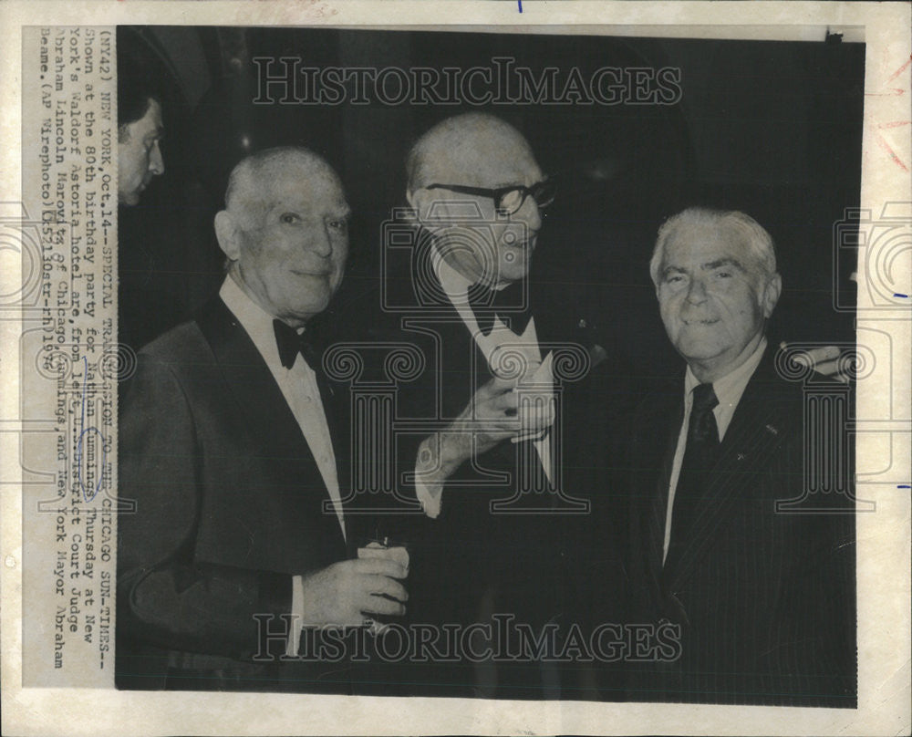 1976 Press Photo Nathan Cummings 80th Birthday - Historic Images