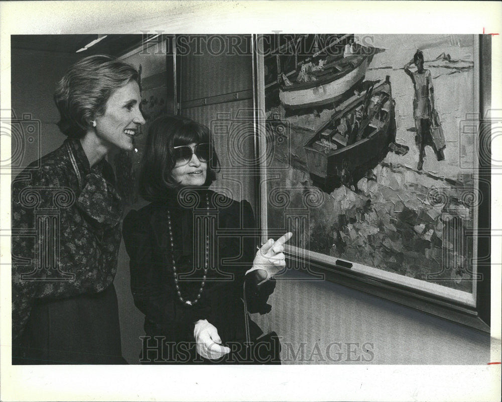 1982 Press Photo Marie Cummings Wally Findlay Galleries Paint - Historic Images