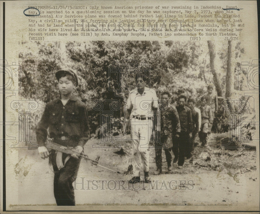 1973 Press Photo American Prisoner Indochina Emmet Kay - Historic Images