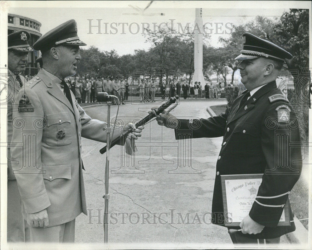 1964 Press Photo B G Cook 5th Army Band Chief Warrant Officer Chicago Police - Historic Images