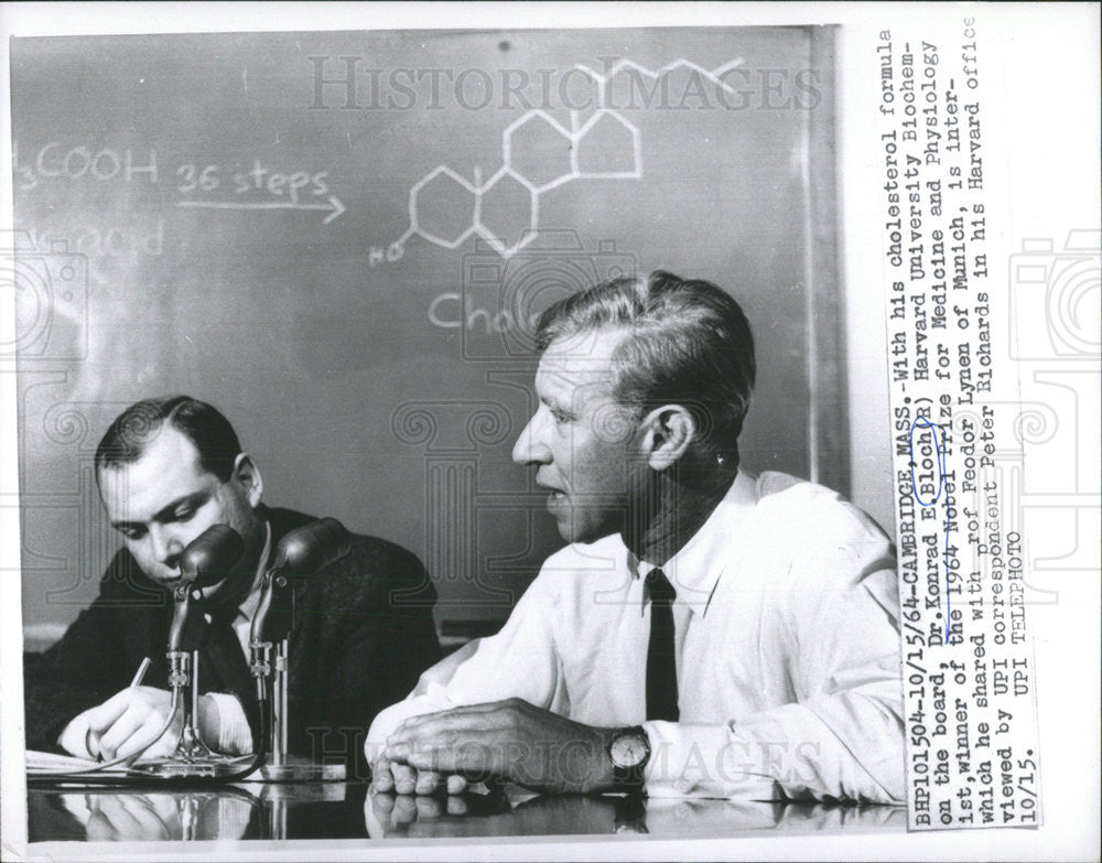 1964 Press Photo Konrad E Bloch German American Biochemist Nobel Prize Winner - Historic Images