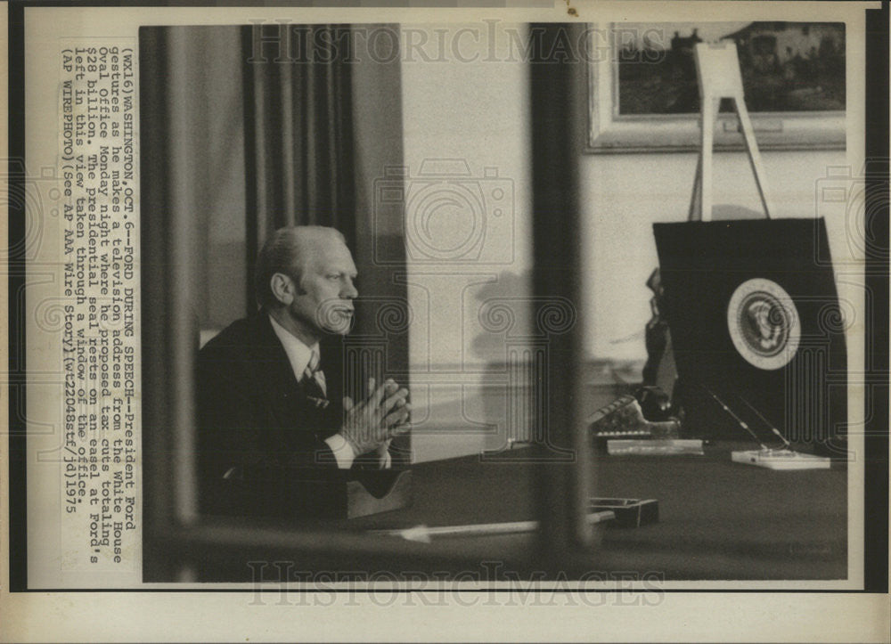 1975 Press Photo United States President Gerald R. Ford - Historic Images