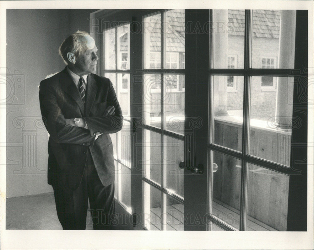 1985 Press Photo Bank green Shopping Center Inauguration President Gerald Ford - Historic Images