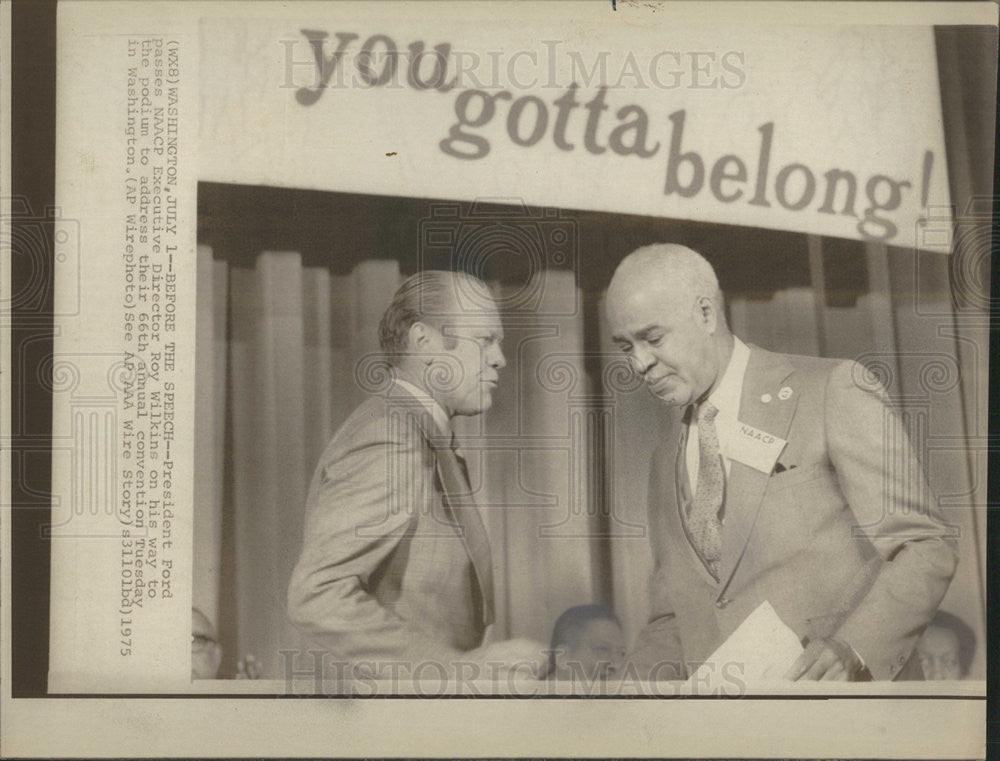 1975 Press Photo President Ford NAACP Convention Speech - Historic Images