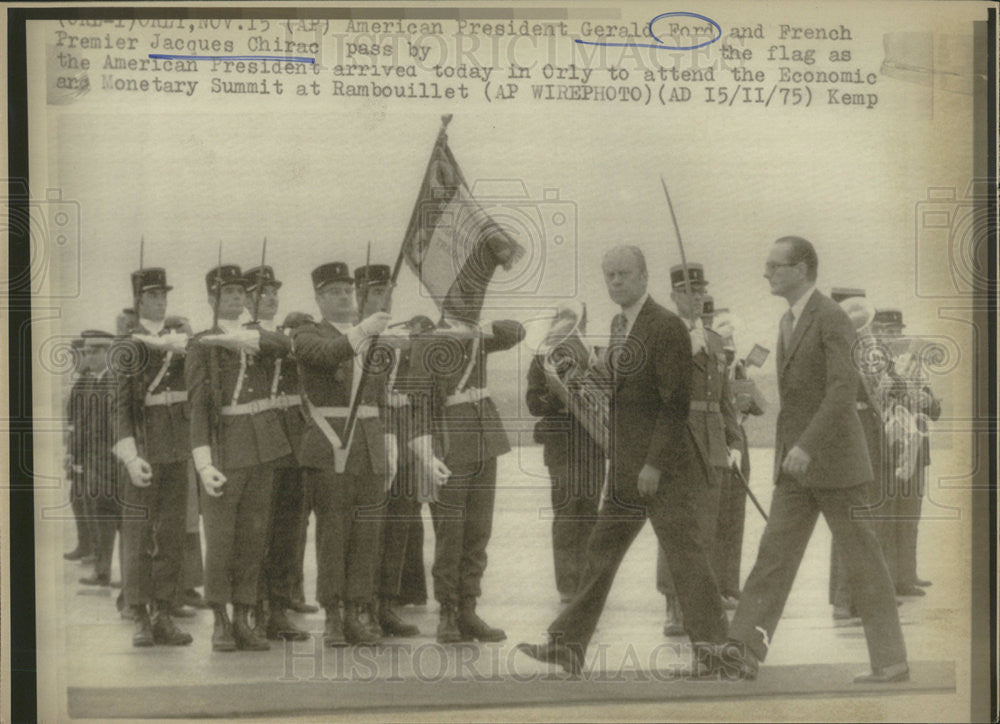 1975 Press Photo United States President Gerald R. Ford France Visit - Historic Images