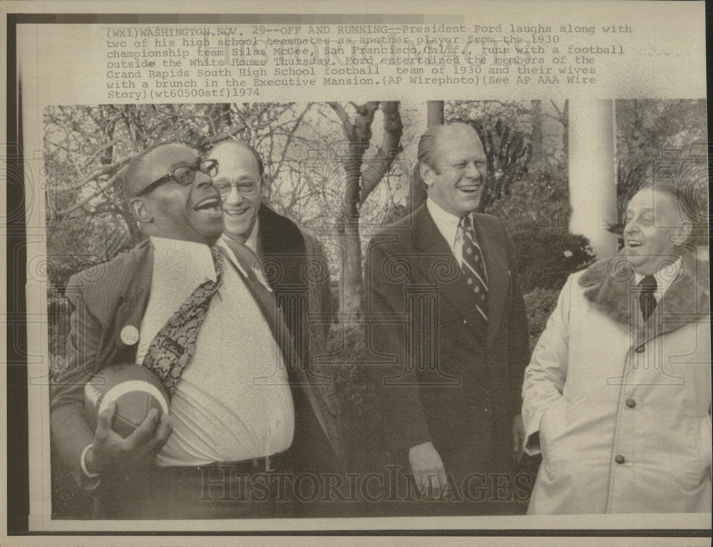 1974 Press Photo President Ford High School Teammates White House Brunch - Historic Images