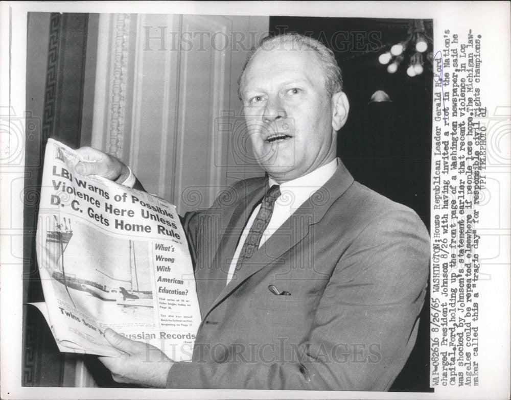 1965 Press Photo House Republican Leader Gerald R. Ford - Historic Images